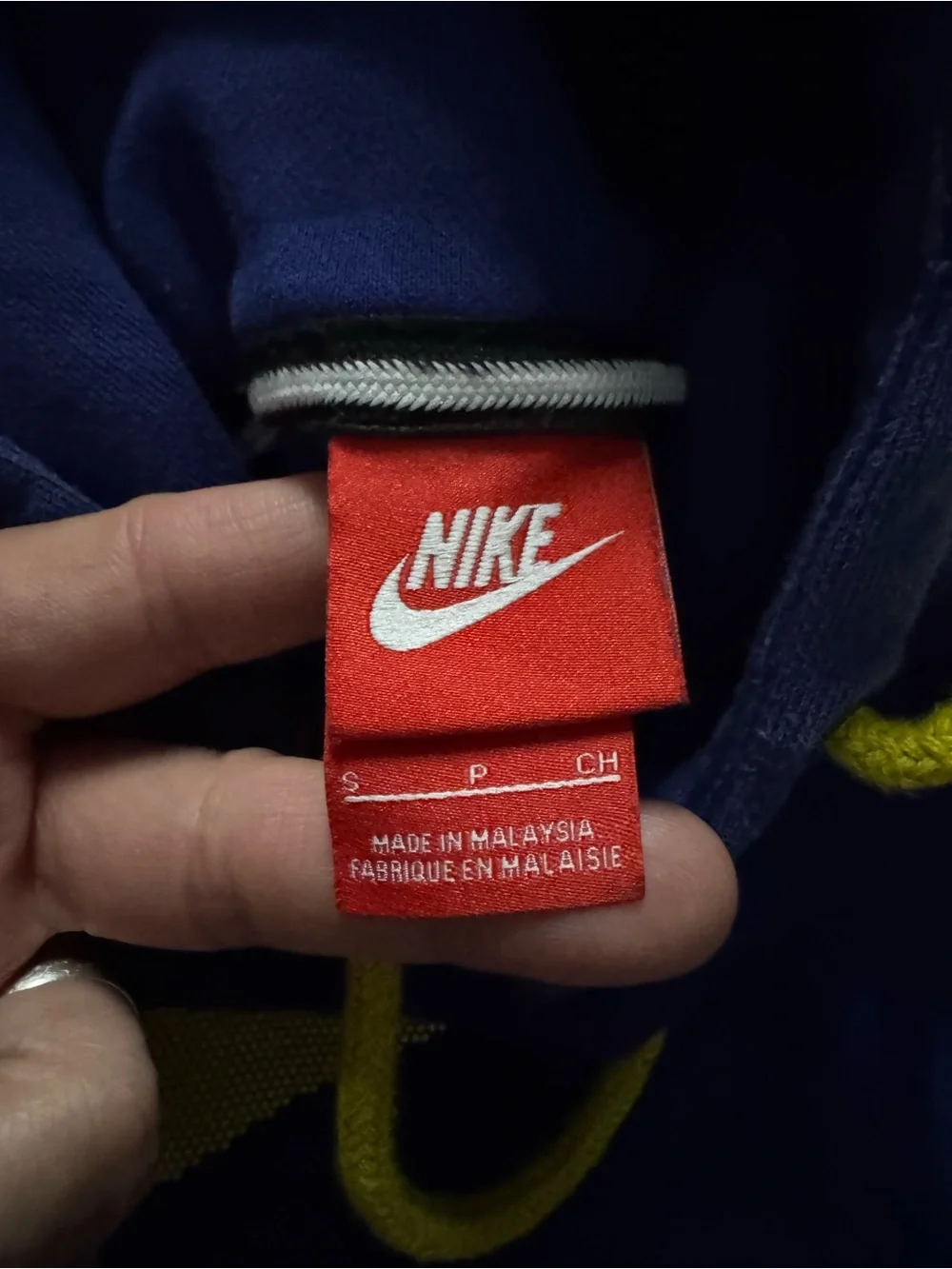 Nike Royal Blue Hoodie with Yellow Logo